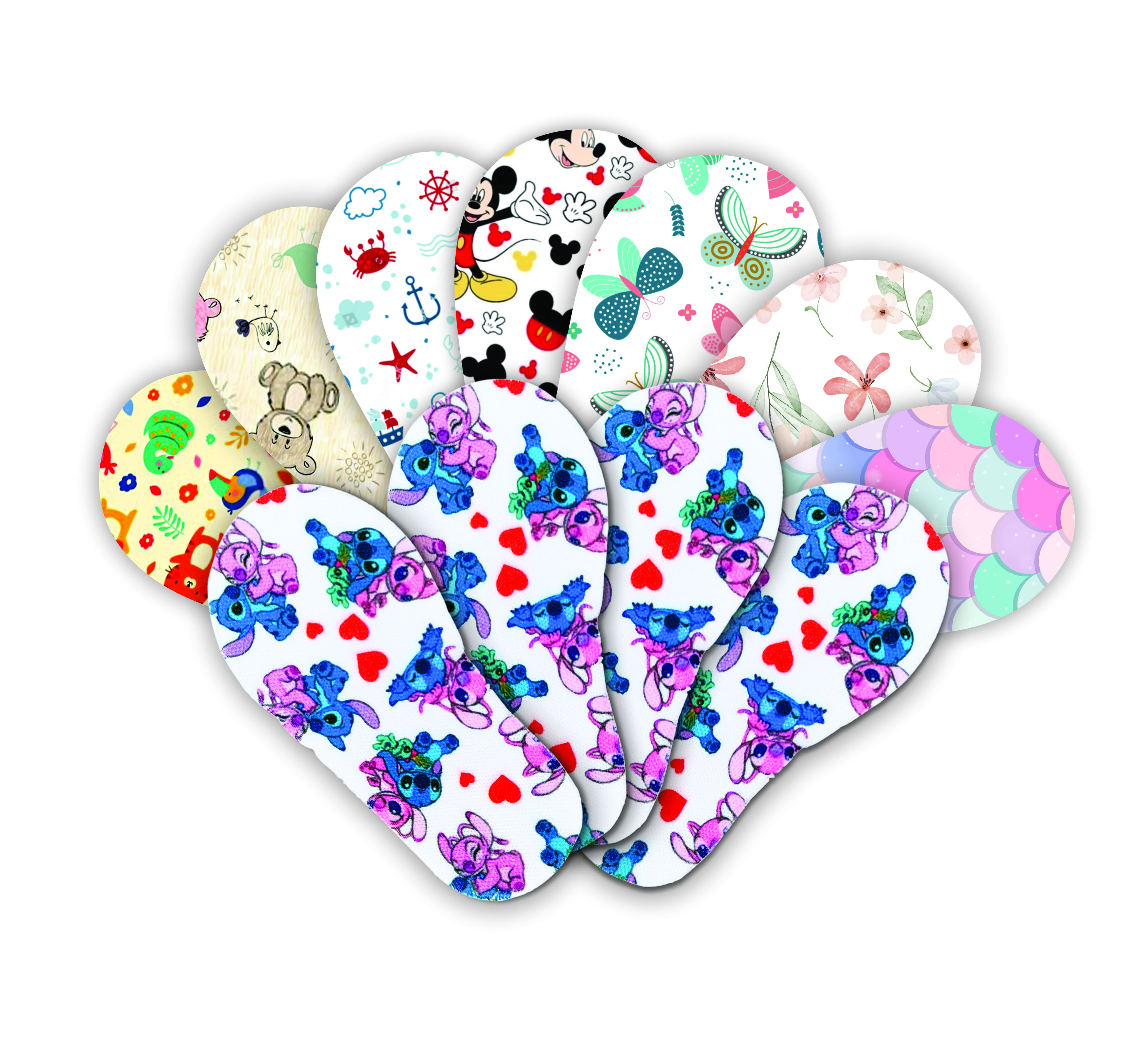 Palmilhas com Lado Estampadas -5 Pares <br> Nº 14 ao 20